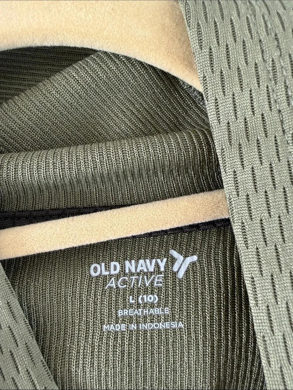 Old Navy Olive Green Crewneck Hoodie with Dark Contrast Panels